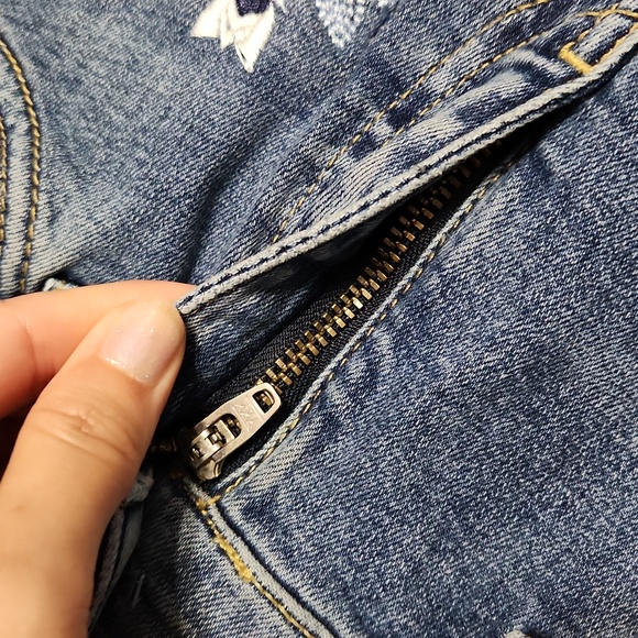 🔴 TOPSHOP Floral Embroidered Denim High Rise Skinny Jeans - Picture 10 of 15